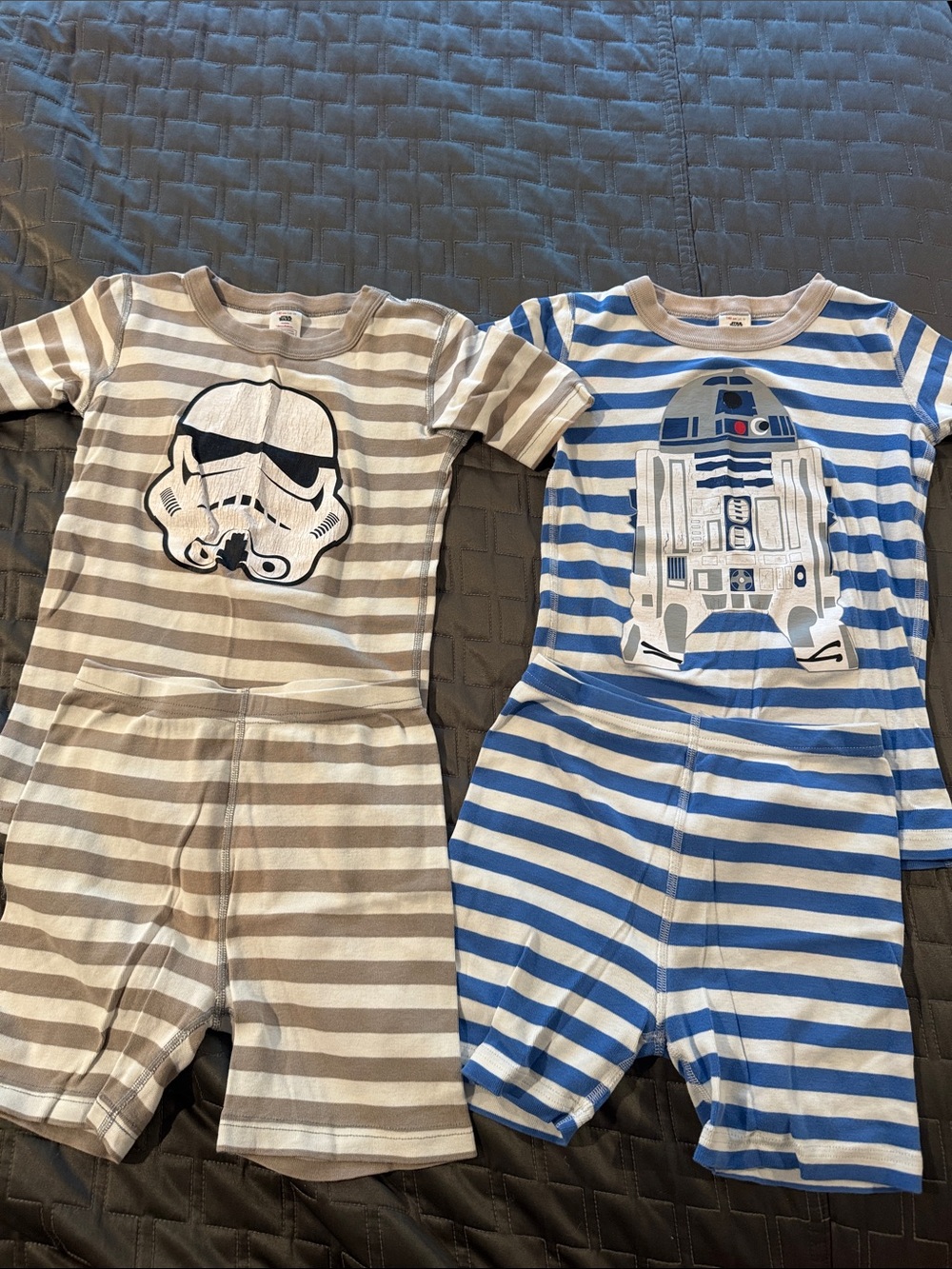 Hanna Andersson Star Wars Short Sleeve Pajama Sets - Blue & Gray Stripes